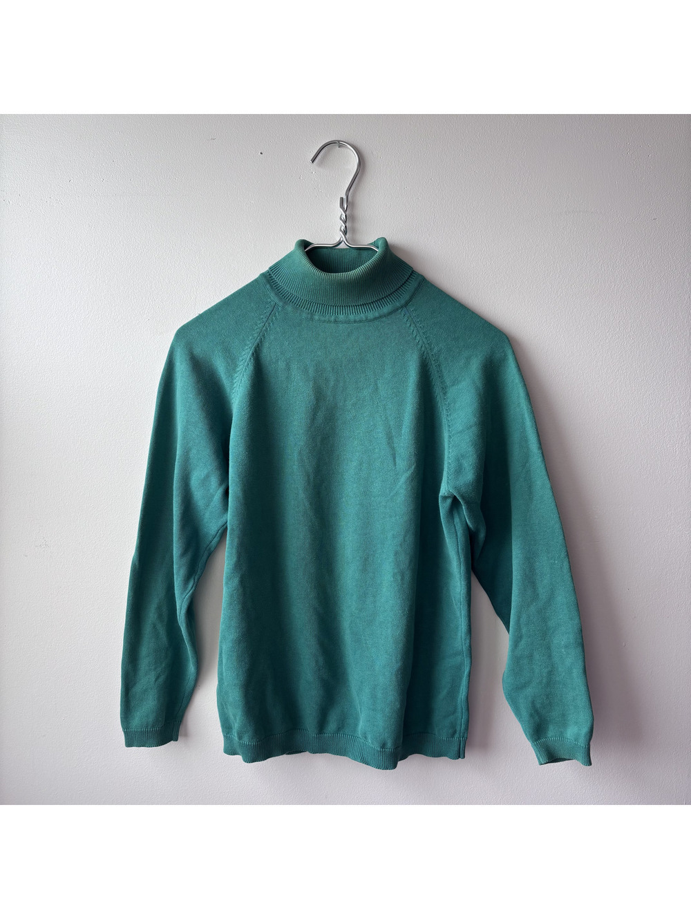 Vintage Ann Taylor Green 100% Cotton Turtleneck Sweater